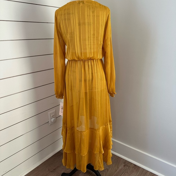 NWT Nanette Lepore Gold Ray Shear Dress Women’s Sz 8 - Picture 3 of 5